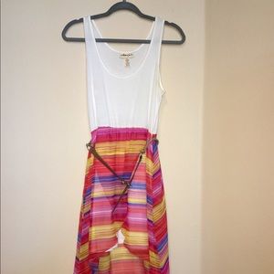 🌈 👗 Colorful Rainbow Spring/Summer Dress hi low